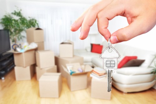 Professional furniture removals in Chelsea on a busy residential street