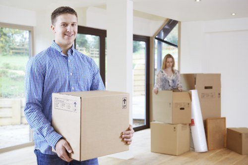 Boxes and furniture prepared for a Chelsea home relocation