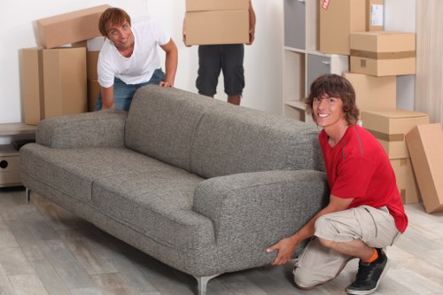 Wrapped furniture prepared for safe removals in Chelsea
