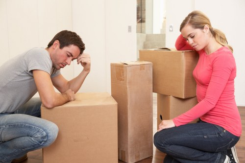 Packed household items ready for transport in a moving van