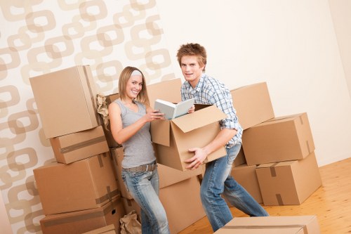 Office relocation equipment prepared for a Chelsea business move