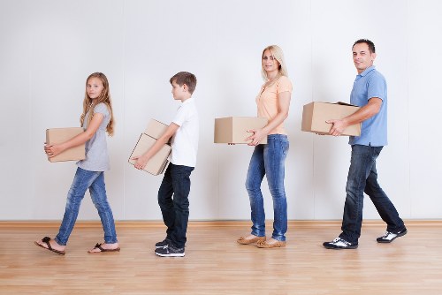 Sorted recyclable packing materials and reusable items from a Chelsea move